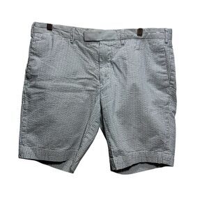 Polo Ralph Lauren Blue White Stripe Seersucker Shorts Men's Size 38 Preppy